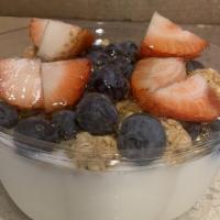 Parfait Bowl · Yogurt, granola, strawberries, blueberries, local honey