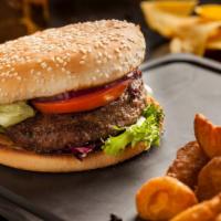 Classic Hamburger · Juicy classic beef patty burger with lettuce, tomato and onion with your choice of preparati...
