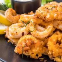Golden Fried Calamari · Delicious calamari, spiced, and fried to golden perfection.