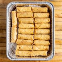 Vegetable Spring Rolls · Vegan. Per piece. Mixed vegetables in thin flour wrappers.