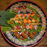 Option A: Zutto Platter · For six. Six regular rolls and three special rolls. Consists of or contains meat, fish or sh...