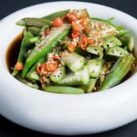Okra Salad · Mild Spicy, Vegetarian.
