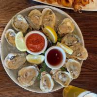Blue Point Oysters · Gluten free. Lemon, cocktail sauce and beer mignonette.