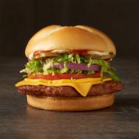 Cheese Champ® · All hail the champ. Made with a hand-seasoned, 100% beef patty topped with American cheese, ...
