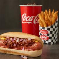 Chili Dog · Bet you thought we couldn't fit any more flavor between the bun, and yet we took our all-bee...
