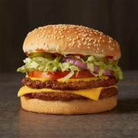 Cheese Double · Meat, cheese, and more meat. Get two hand-seasoned, 100% beef hamburger patties topped with ...