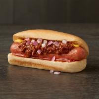 Chili Dog · Bet you thought we couldn't fit any more flavor between the bun, but then we smothered an al...