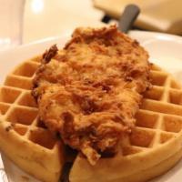 Chicken & Waffles · White and dark meat, served with honey hot sauce and maple syrup.