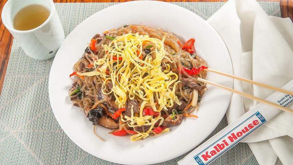 Chap Chae · Shredded beef, vegetable and clear vermicelli noodle sauteed in special sauce.