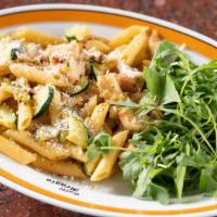 Campagnola · Penne with sauteed zucchini and garlic.