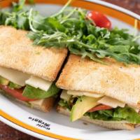 Tre · Avocado, swiss cheese, lettuce and tomato.Served on whole wheat Italian bread.