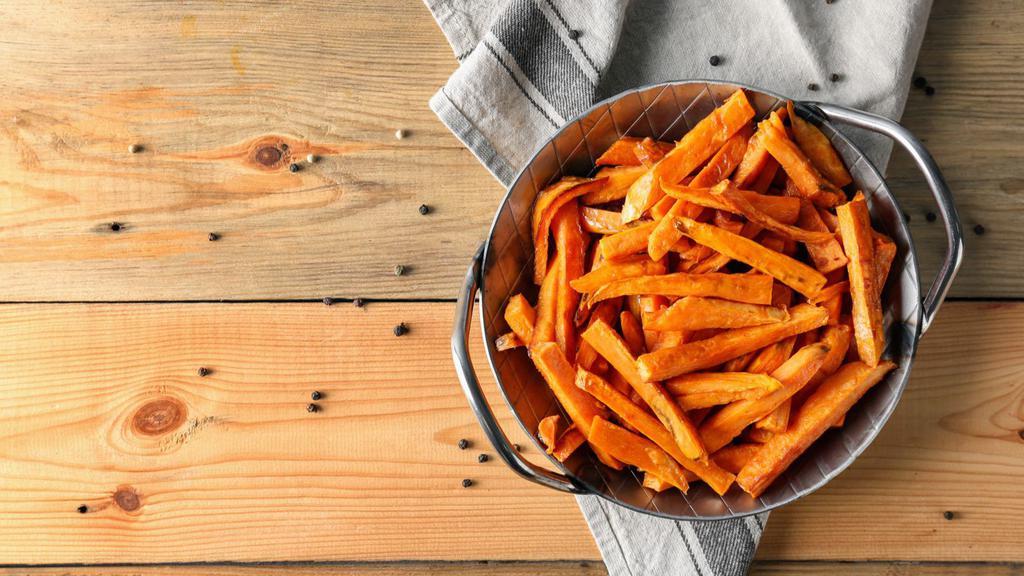 Sweet Potato Fries · Seasoned sweet potato fries with a touch of cane sugar and sea salt.