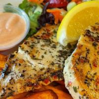 Fish 'N Chips · Ono, or Mahi-Mahi (as available) 
Served with French fries, plantain fries or sweet potato f...