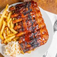 1/2 Slab Baby Back Ribs · With fries and coleslaw.
