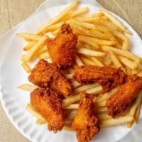 6 Hot Wings · Hot wings, fries and soda