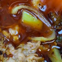 * 肠旺鱼 / Hot Oil Fish Filet With Duck Blood · Medium Spicy.