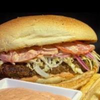 Chimi (Beef, Chicken Or Roast Pork) · Dominican Burger made with 100% Angus Chuck Beef, our Family Roast Pork or Grilled Chicken o...