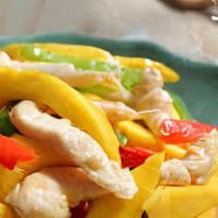 Mango · Fresh mango sauteed with chicken or shrimp, bell pepper in Chef's special mango sauce. Serve...