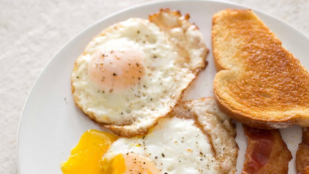 2 Eggs Any Style · Served with home fries and toast.