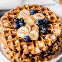 Oatmeal Waffles · Served with Butter & Syrup.