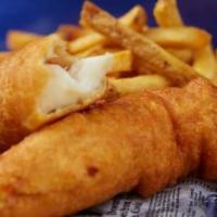 Fish & Chips · Served with homemade chipotle tartar sauce, sweet potato fries, and homemade red and green c...