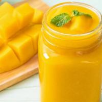 Mango Smoothie · Mango, banana and fresh squeezed orange juice.