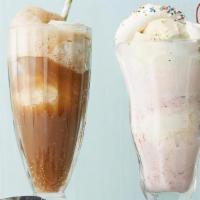 Ice Cream Soda · Chocolate, Vanilla or Strawberry Ice Cream. Made With Milk & Seltzer.