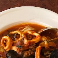 Seafood Fra Diablo · Shrimp, Scallops, Clams, Mussels, Calamari, Slowly Simmered in Mild or Hot Diablo Sauce over...