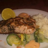 Grilled Salmon · Served with two sides or on top of Caesar or Limani Mixed Greens Salad.