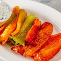 Piperies · Lightly pan-seared Italian peppers.
