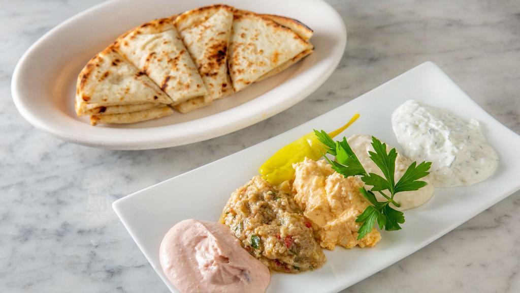 Pikilia · Homemade assorted Greek style spreads.