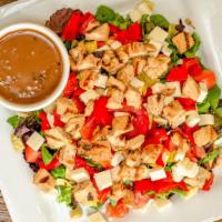 Villa'S Chopped Salad · Mesclun greens, grilled chicken, artichoke hearts, roasted red peppers, tomatoes and fresh m...