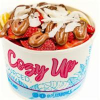 #1 Oatmeal Bowl- (Strawberry, Banana, Coconut Flakes, & Nutella) · Steel cut and organic.