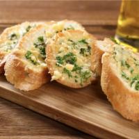 Garlic Bread · Bread, topped with garlic & olive oil or butter, herb seasoning, baked to perfection. Melts ...