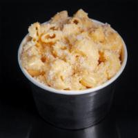 Sam'S Mac N' Cheese · Macaroni in a 3 cheese blended sauce, topped with Parmesan.