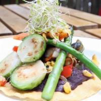 3 Vegetarian Tacos · Mushroom,sparragus,brussels sprouts,onions & peppers,corn or flour tortilla, cilantro, onion...