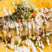 Vegetales Burrito · Mushroom,sparragus,brussels sprouts and corn. Flour tortilla, rice, and beans, salsa verde, ...