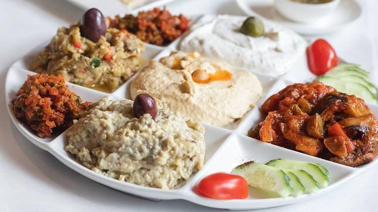 Mixed Appetizer Plate · Vegetarian. Total of 5 appetizers; Hummus, yaydari, babagonush, tabuleh, and ezme.