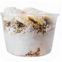 Coco Loco Coconut Bowl - 16Oz. Only · Organic COCONUT Base (Coconut - Pudding Texture): Topped with BANANA, Organic COCONUT FLAKES...
