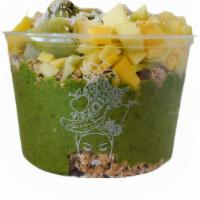 Superverde Bowl - 16Oz. Only · BANANA Base blended with SPINACH, COCONUT MILK and SUPER GREENS. Topped with choice of 3 FRU...