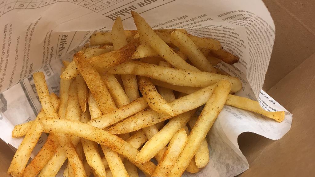 Old Bay Fries · Shoestring fries tossed in old bay.