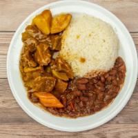 Carne Guisada · Incluye arroz, frijoles y 2 tortillas hechas a mano/ Includes rice, beans and 2 handmade tor...