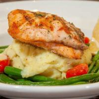 Lunch Special Simply Grilled Salmon · Served with Mashed Potatoes and Vegetable