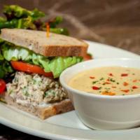 Lunch Special Chicken Salad Sandwich · One-Half of a Chicken Salad Sandwich, a Cup of Our Soup and a Mixed Green Salad