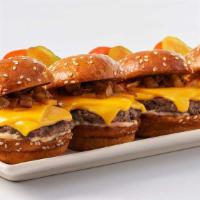 Mini Cheeseburgers · Charbroiled with American Cheese, Grilled Onions and Special Sauce on Toasted Sesame Seed Buns