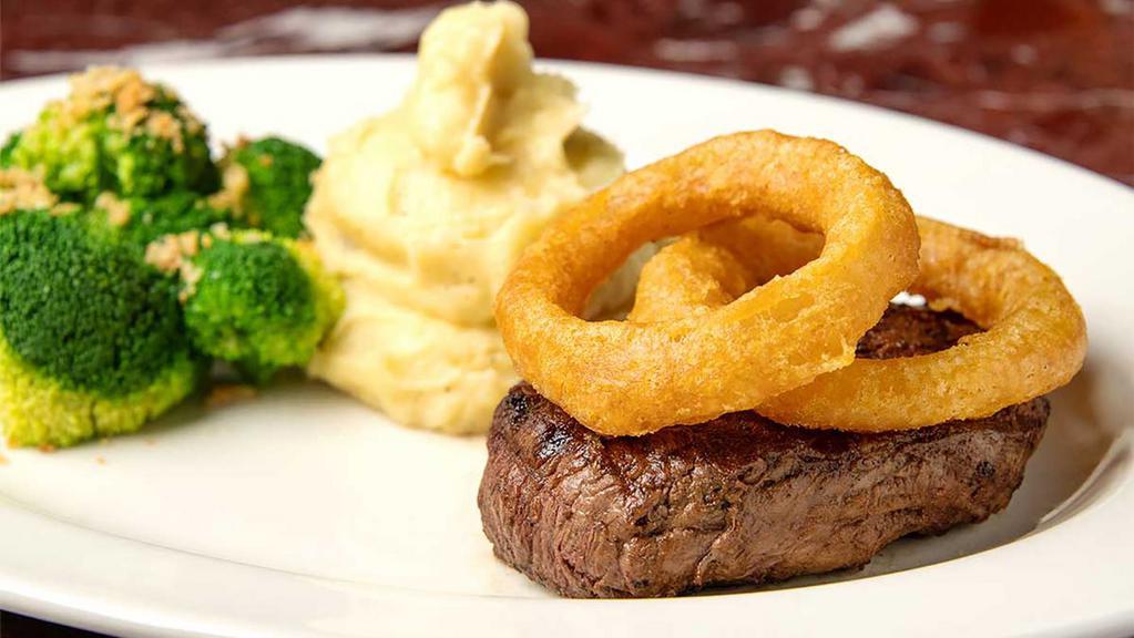 Filet Mignon · Served with Potato and Vegetable