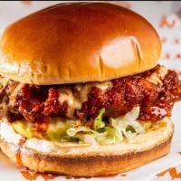 Nashville Hot Chicken · Crispy buttermilk chicken coated in our Nashville Hot sauce with pickles, lettuce & chipotle...