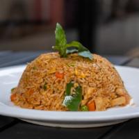 Spicy Basil Fried Rice · Chicken or beef fried rice with spicy basil sauce.