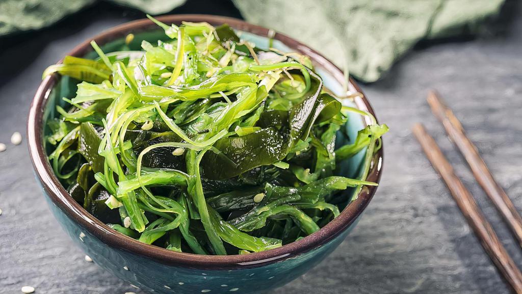 Seaweed Salad · Fresh seaweed, sesame oil, red chili pepper topped with sesame seeds.