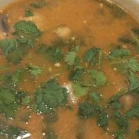 Tom Yum  · Soup with lemongrass and mushroom choice of chicken, shrimp or vegetables